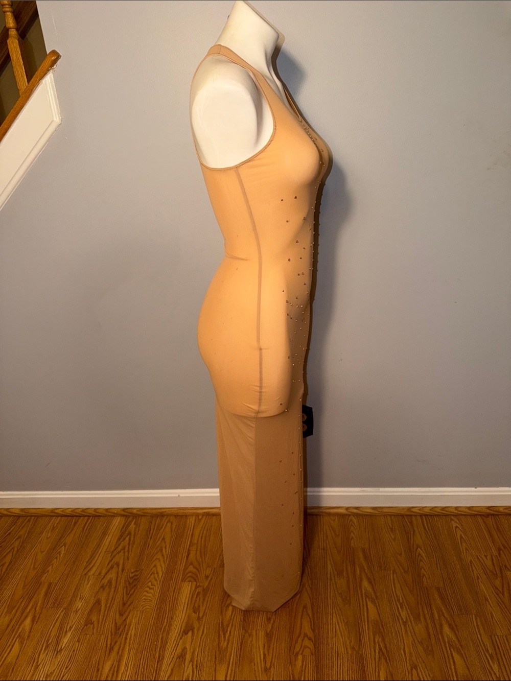 Skims Ladies Mesh Cover Ups Long Dress. NWT. Color Ochre with embellishments. - Picture 5 of 13